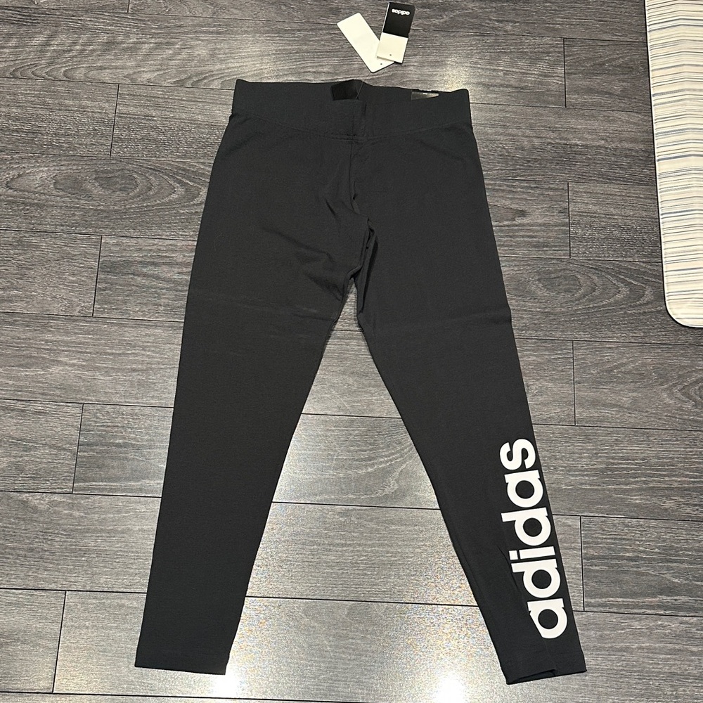 Adidas Black Leggings with White Logo